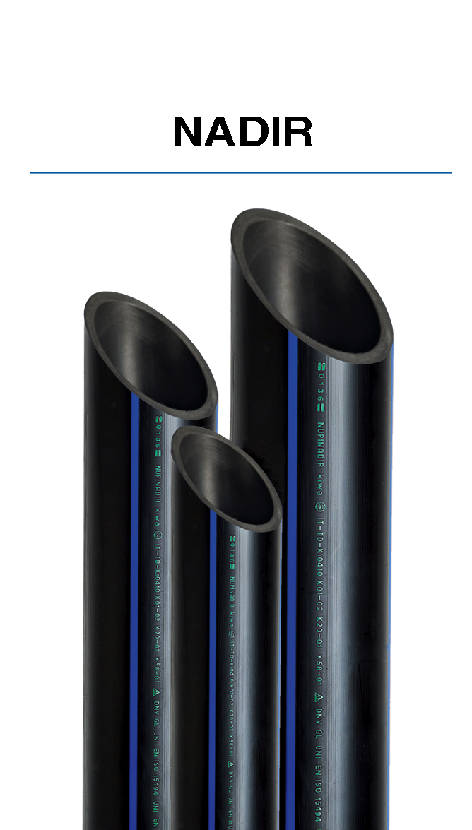 Gama de tuberias de polietileno de alta densidad PE100 NADIR